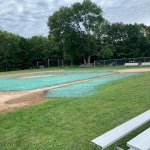 Hydro seeding baseball field