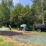 Grass seeding new lawn