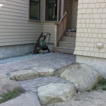 Stone walkway into house